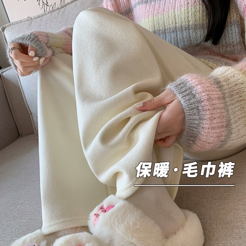孕妇裤子秋冬款2023新款秋季外穿休闲阔腿裤冬季加绒加厚打底长裤