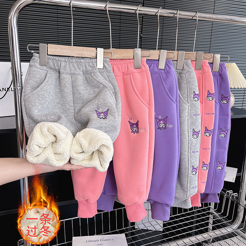 女童裤子秋冬款2023新款儿童休闲运动裤中小童冬季卫裤女孩束脚裤