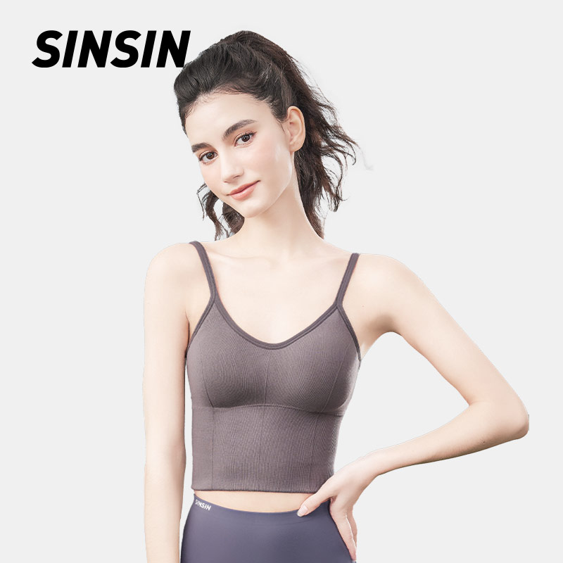 SINSIN小吊带背心骑行服打底外穿美背文胸一体带胸垫抹胸上衣舒适