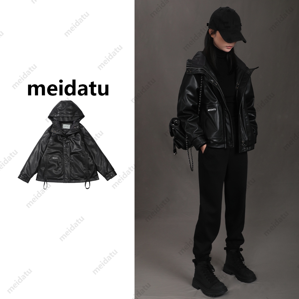 【改版款】（ad1103）重工立领皮羽绒皮衣外套