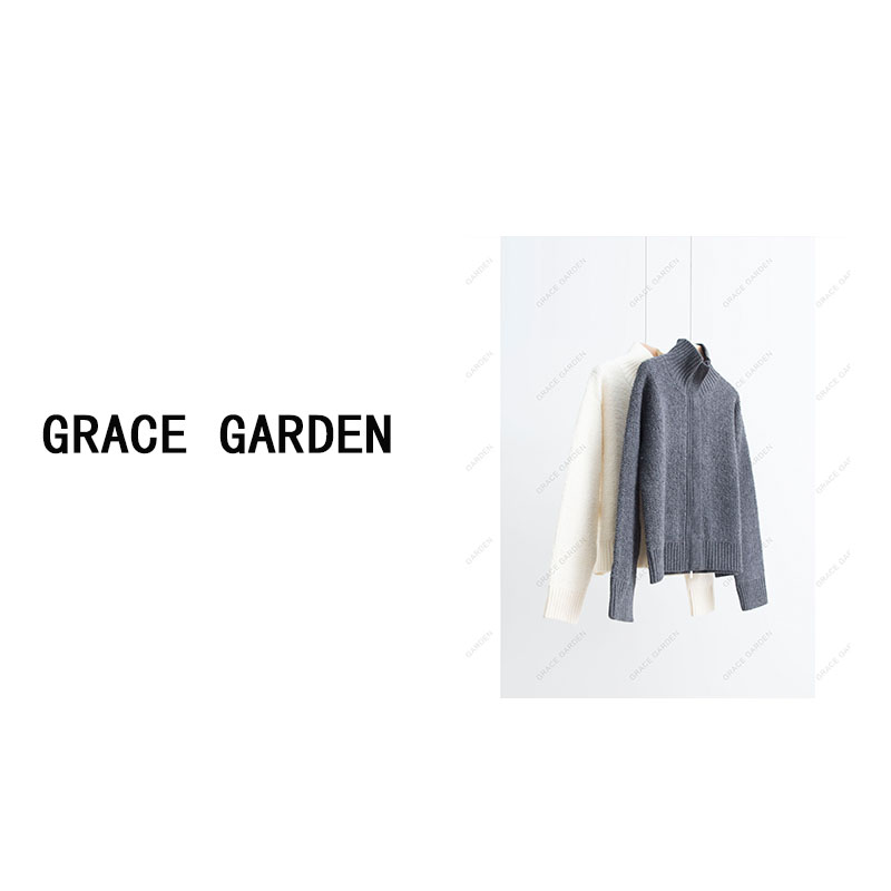 GRACE GARDEN【博主毛衣！】 热力感立领暗拉链针织开衫ZZS3K0363