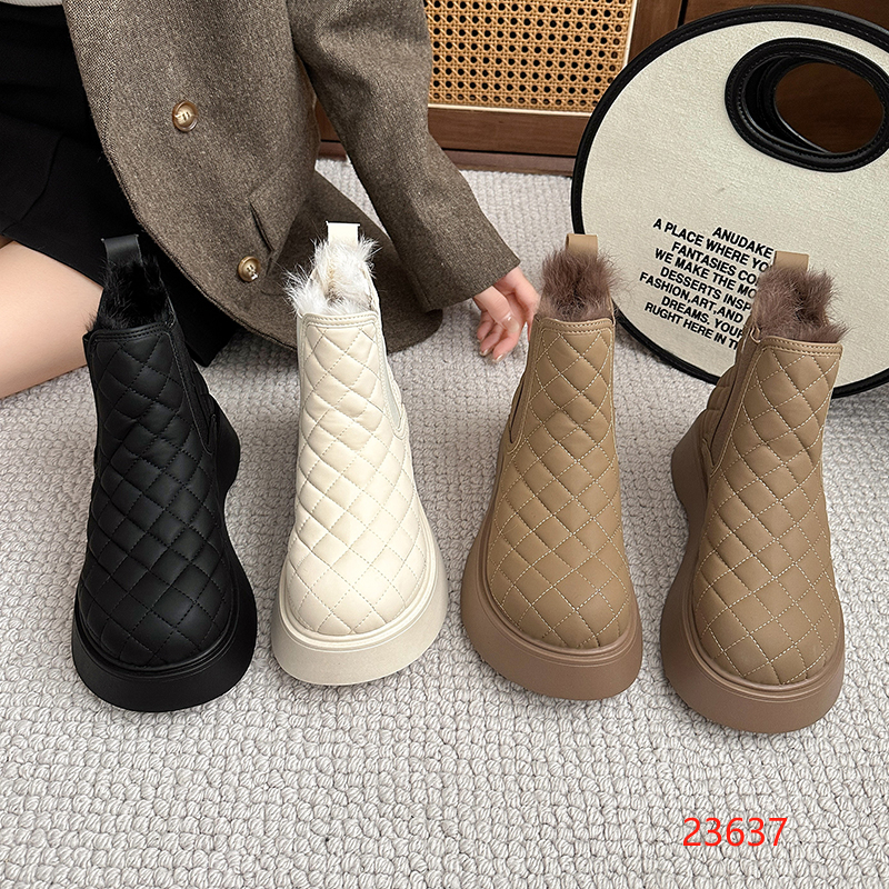 【小郭专属】2023秋冬新款加绒皮毛短靴23637