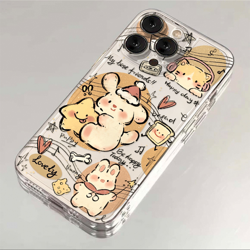 圣诞音乐小狗适用iphone15苹果14手机壳13华为viv小米oppo可爱ins