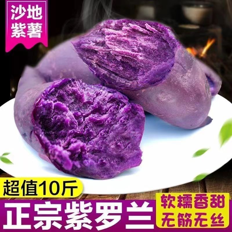 新鲜紫薯紫罗兰现挖农家正宗沙地紫心蜜薯地瓜番薯山芋芍