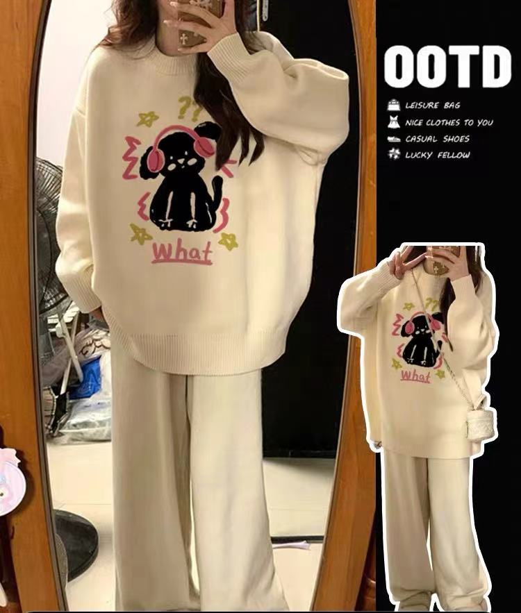 孕妇奶fufu软糯慵懒风毛衣女秋冬2023新款高级感美式复古小众上衣