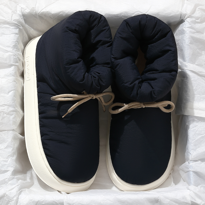 高帮包跟鞋带防滑棉拖鞋秋冬季2023新款外穿厚底保暖时尚毛绒棉鞋
