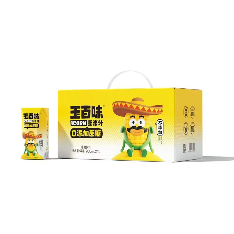 【7月30日到期】玉百味玉米汁新鲜玉米鲜榨 200ml*10盒