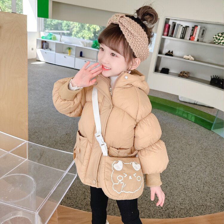 冬季女童韩版加绒棉衣冬装童装宝宝保暖棉服儿童洋气面包服外套