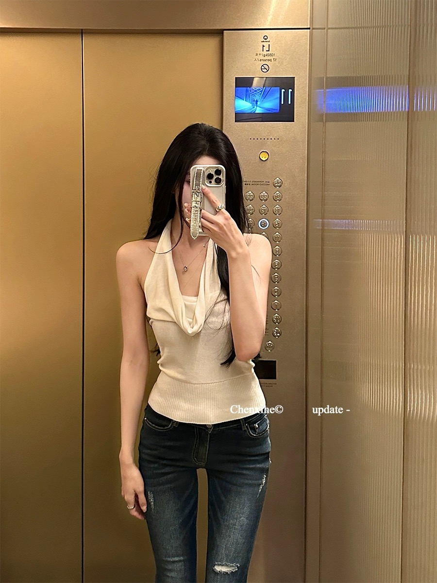 「行走杜丽莎」夏季新款时尚小众多功能两穿轻薄美利奴针织衫背心女