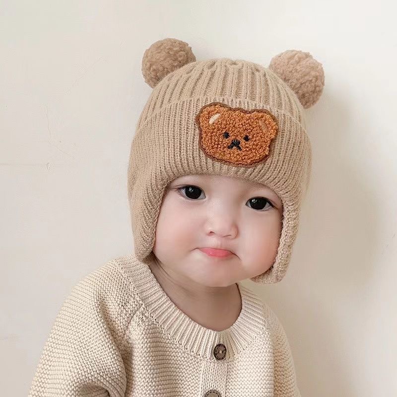 宝宝帽子可爱针织护耳帽儿童帽冬季加厚保暖毛线帽韩版婴幼儿帽