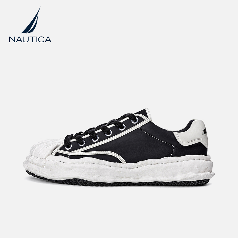 nautica/诺帝卡【溶解鞋明星款】全羊皮款百搭潮鞋板鞋鞋子24年