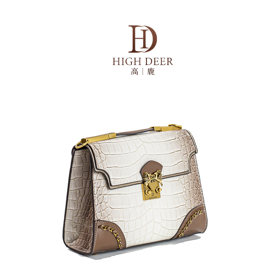 HIGH DEER/高鹿包包女新款复古手提包轻奢时尚单肩斜挎包女HD0115