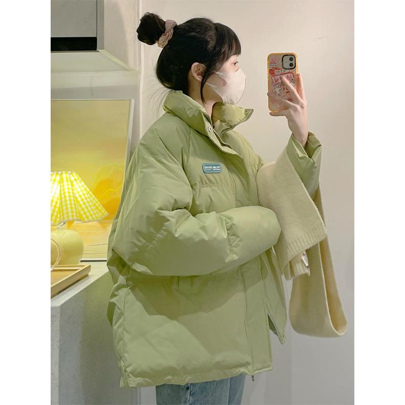 港风感立领反季棉服女冬季新款韩系宽松小个子加厚森系棉袄外套潮