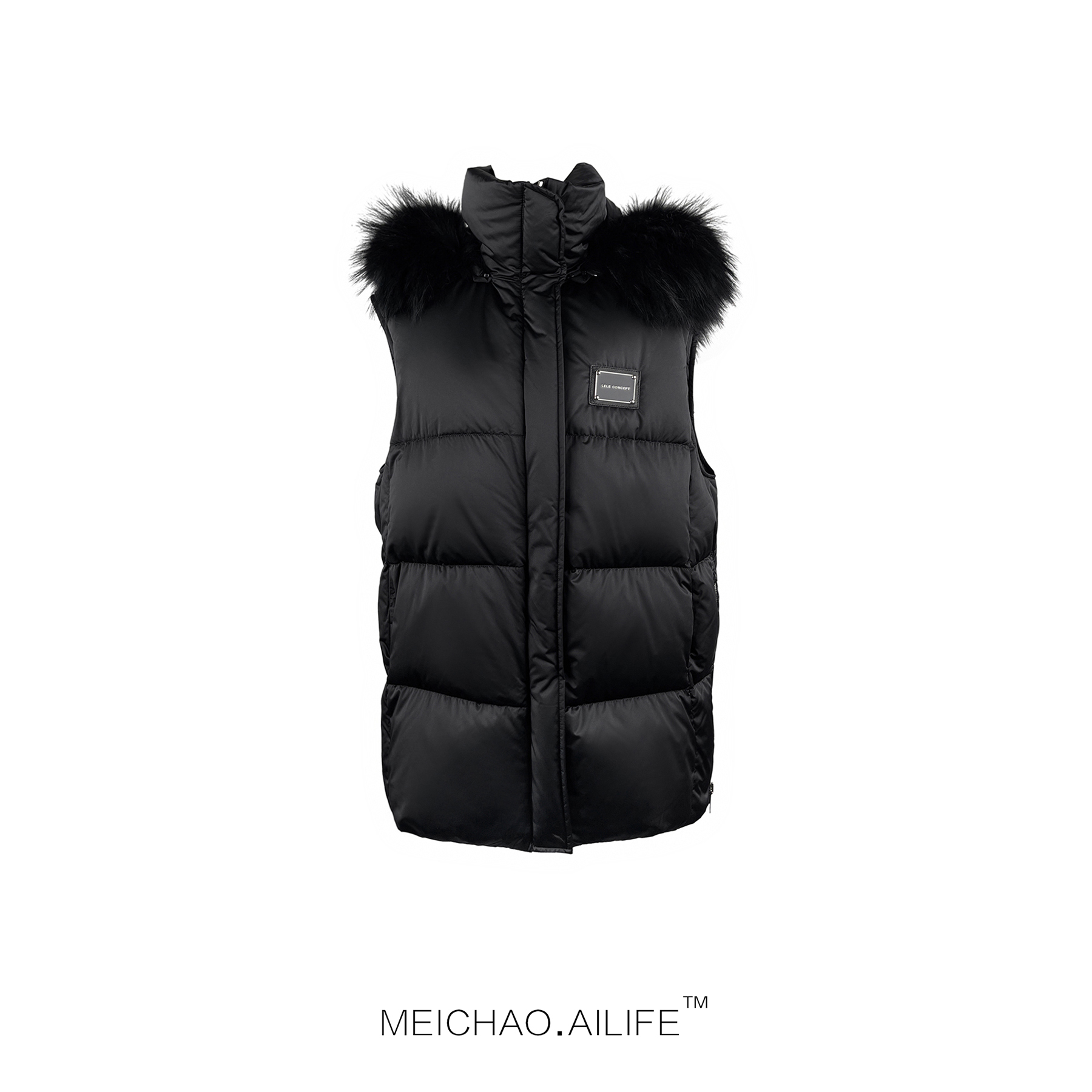 【AILIFE】秋冬新款时尚百搭气质休闲铁牌羽绒马甲Y0220