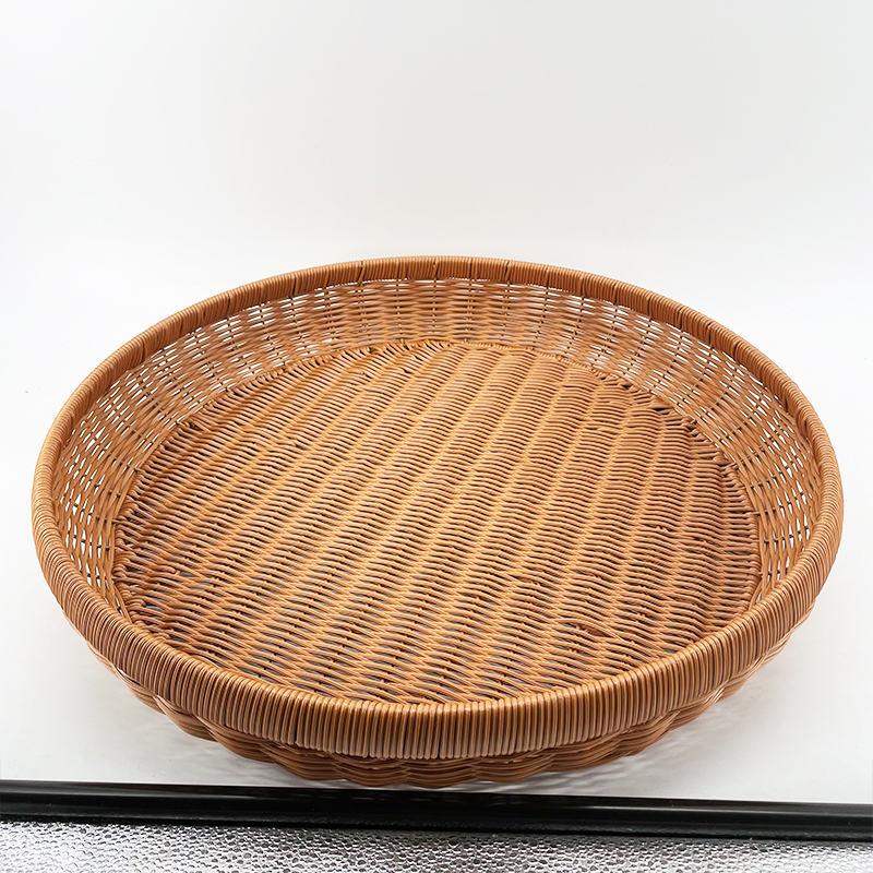 A177棕色圆形家用馒头框纯手工编织特大号晒筐52*8