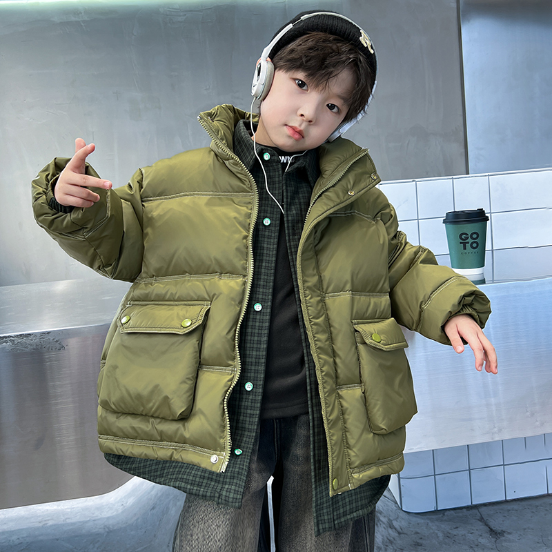 儿童羽绒服2023新款男童冬装加厚正品中大童洋气男孩90白鸭绒外套