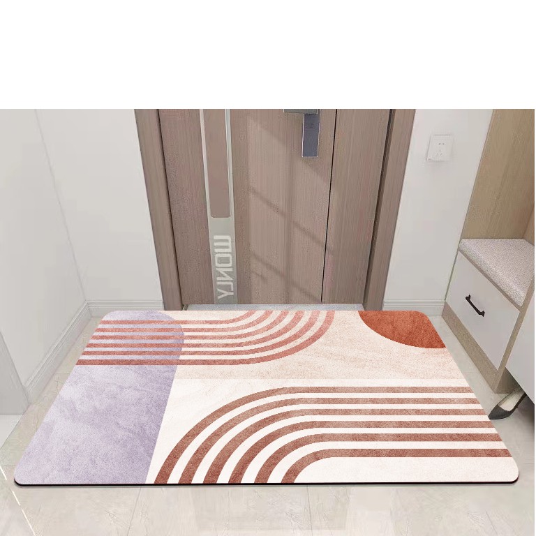 水晶绒家用入门地垫简约几何图案卧室耐脏脚垫网红客厅通用地垫