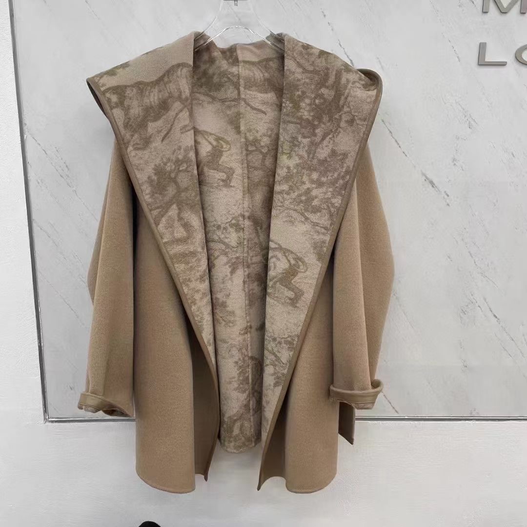 时尚休闲气质女士双面毛呢收腰系带大衣外套MA3SYGZ0435