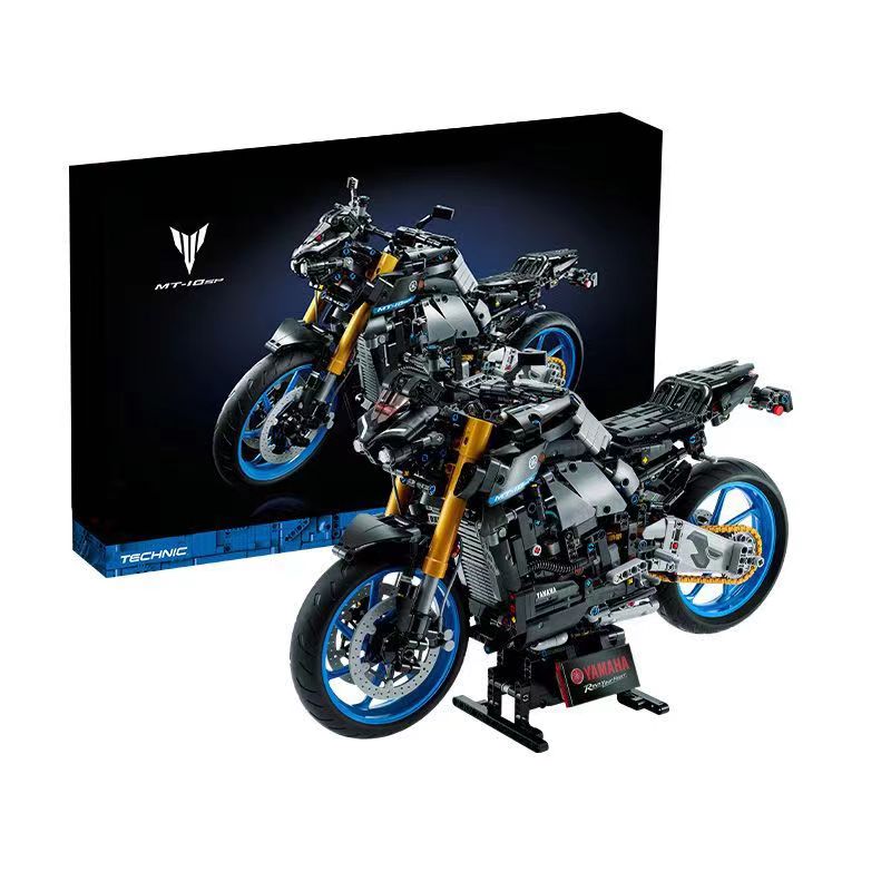 【有分包】2023新品雅马哈1：5联动拼装玩具机车摩托车模型积木礼物