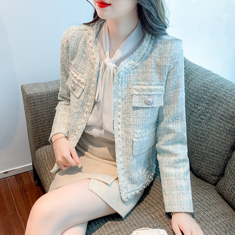 小香风粗花呢外套女装春秋季2024新款短款高级感气质百搭名媛上衣