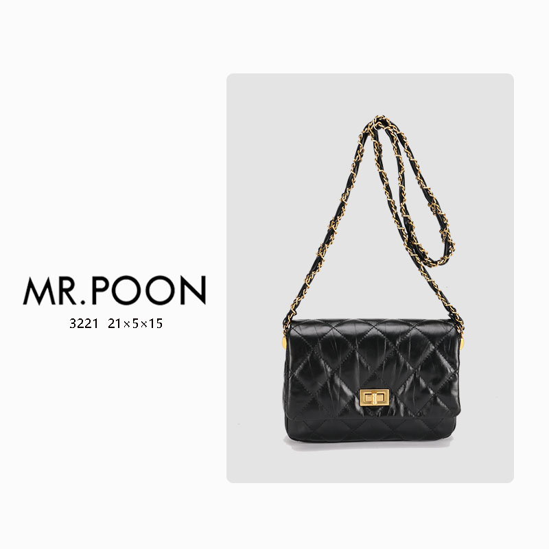 Mr.Poon/潘先生秋冬新款菱格单肩包链条包小香风女包