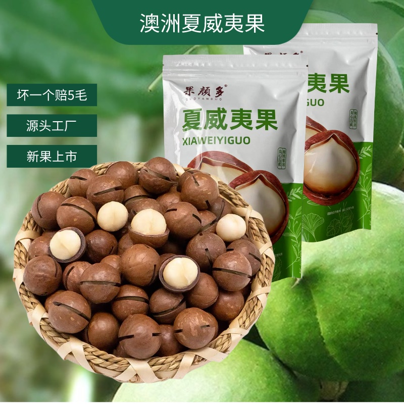 夏威夷果奶油坚果新货孕妇小孩零食年货炒货薄壳袋装252g带开口器
