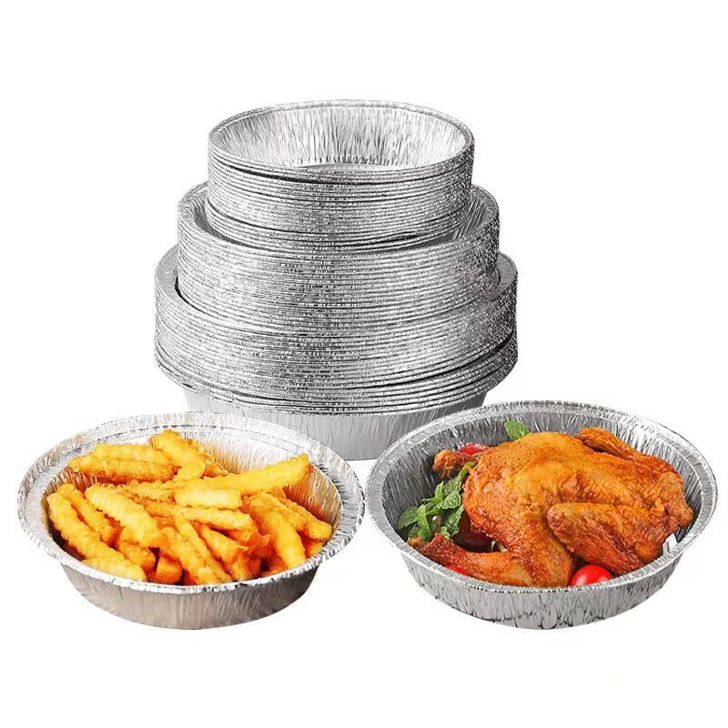 锡纸空气炸锅纸专用食品级家用锡纸盘圆形铝箔纸碗食物垫吸油纸
