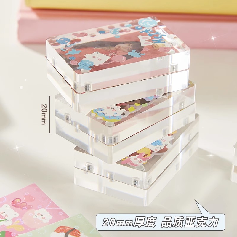 咕卡麻将套装儿童女孩咕卡砖透明小冰块高颜值亚克力砖块卡全套