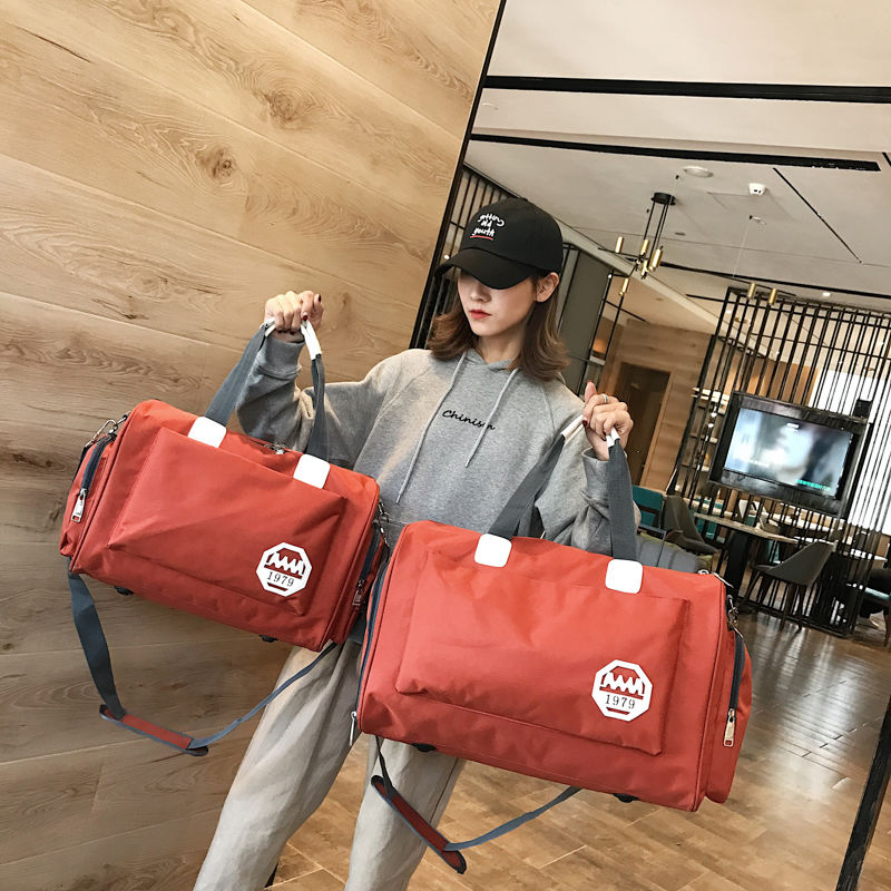 韩版短途大容量可套拉杆行李包女手提包简约独立鞋位旅行袋旅行包