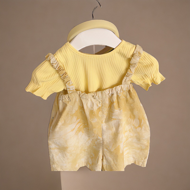 【可乐潮】2024连体夏季童装女童套装洋气女宝中小童背带短裤两件套