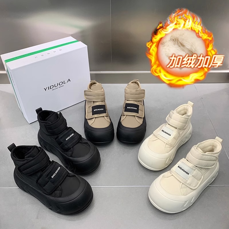 回力瑞厚底面包鞋女2023年冬季新款加绒雪地靴百搭棉鞋高帮运动鞋