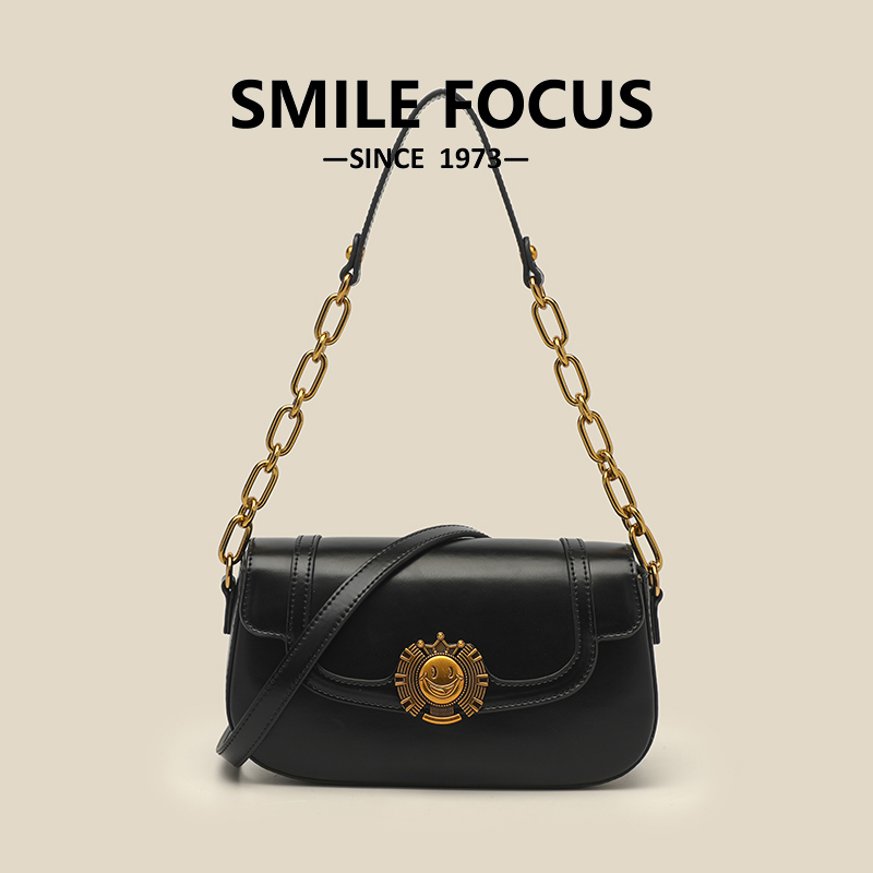 SMILE FOCUS笑脸新款简约手提包—2112神秘黑