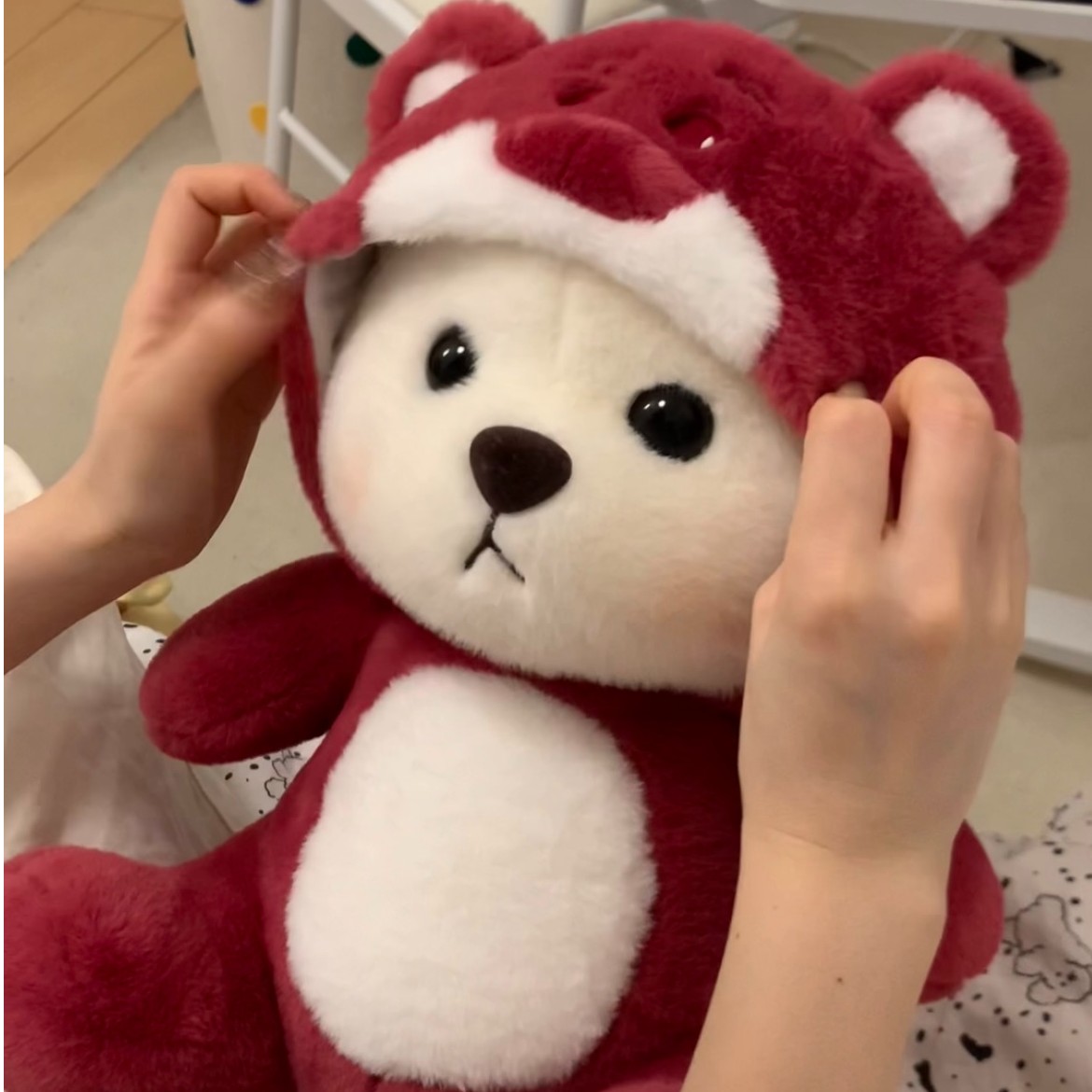 可爱的变身小熊超萌帽子熊熊公仔玩偶儿童礼物女生抱枕布娃娃通用