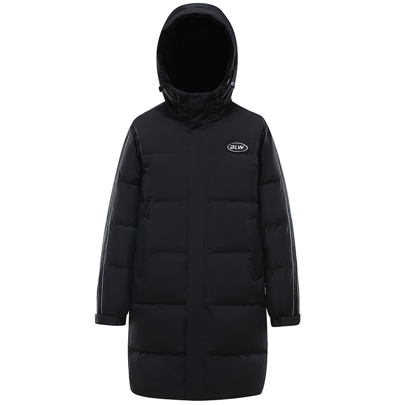 二更【通勤专属】新国标绒子含量90%长款连帽情侣羽绒服