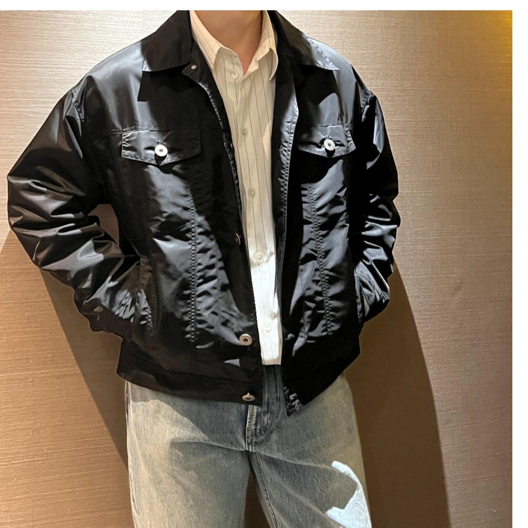 【新品】潮流男士休闲纯色翻领长袖夹克外套SM11160