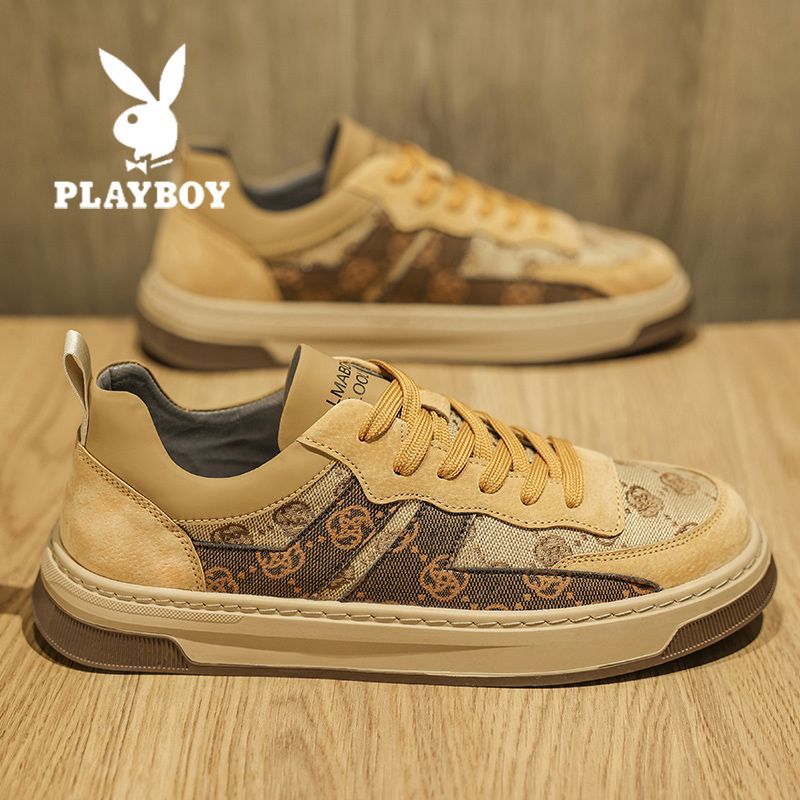 PLAYBOY男鞋2023秋季新款运动休闲板鞋潮流刺绣百搭高档轻奢潮鞋