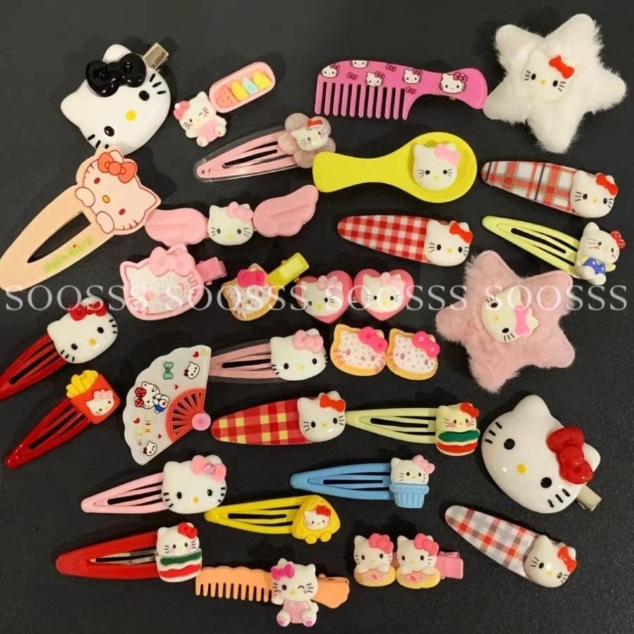 Soosss可爱hellokitty发夹头绳合集发圈头饰儿童卡通kt凯蒂猫发卡