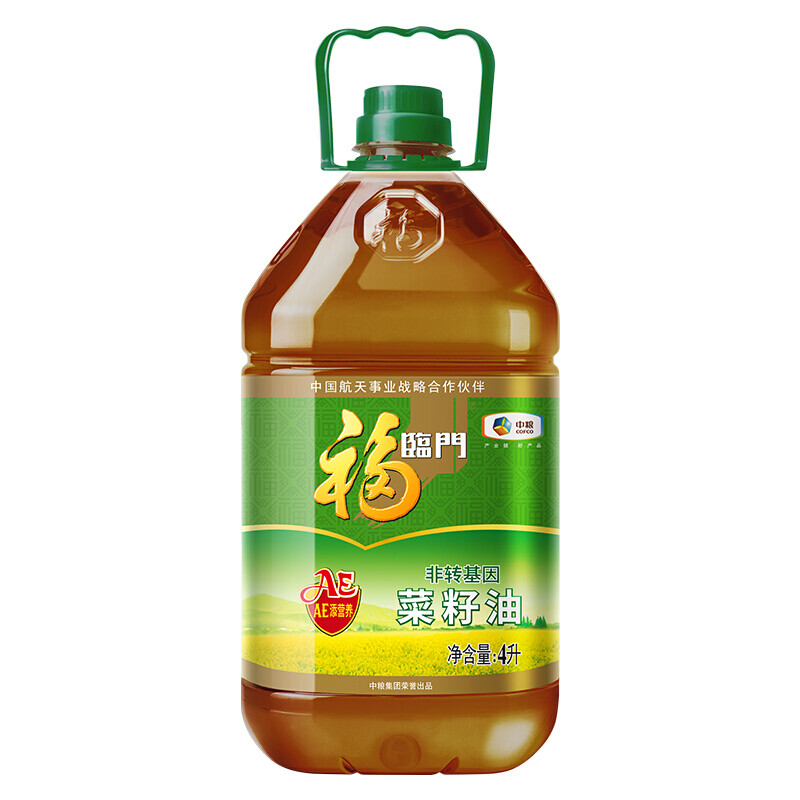 福临门 食用油 低芥酸AE非转基因菜籽油4L 中粮出品 自然 营养