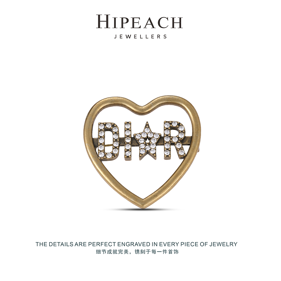 铜合金合成锆石胸针 ♠字母爱心胸针♠ 时尚百气质设计胸针HTDG0022