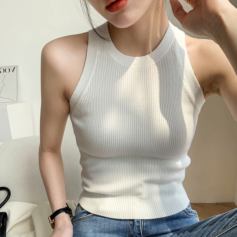 法式小吊带背心女外穿夏季美背西装内搭打底无袖坎肩美式挂脖上衣