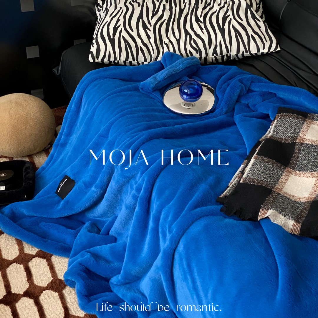 MOJA【时髦精们】撸猫感纯色松软糯防寒多功能空调绒毛毯