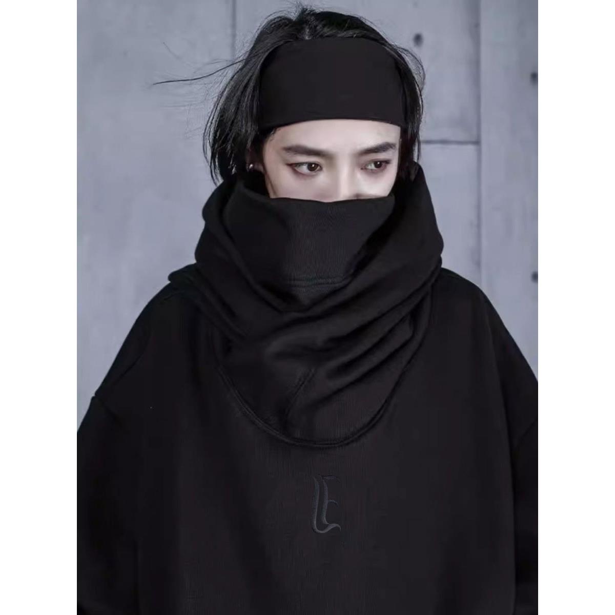FAVMARTHA 秋冬季i人社恐卫衣连帽高领男女加绒加厚潮牌美式高街