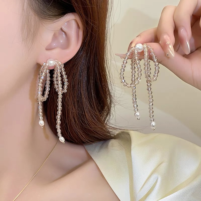 合金耳饰 Les oreilles小众设计时尚百搭超仙气质蝴蝶流苏耳环女