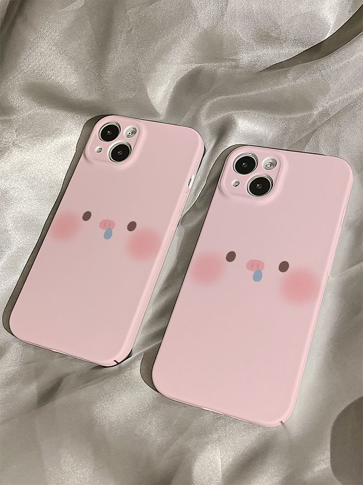 苹果15华为mate60可爱粉猪表情手机壳菲林适用vivos17红米k60至尊