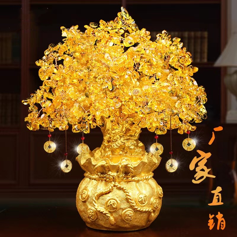 合金婚庆饰品 摇钱树摆件玄关发财树摆件新房前台发财树创意招财