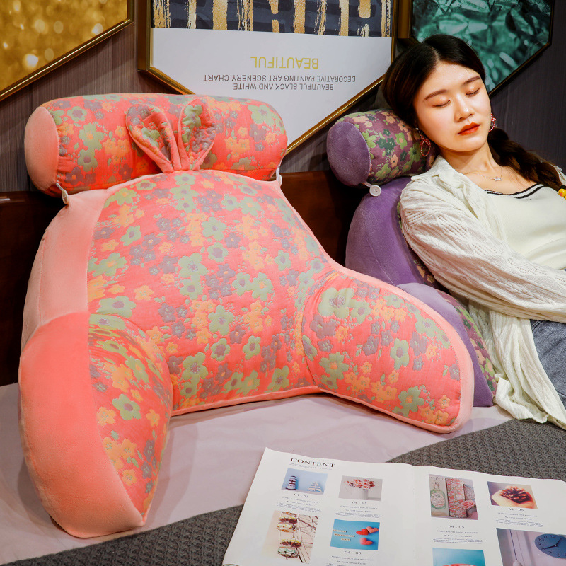 三层纱床头靠垫软包护颈护腰靠枕大靠背沙发抱枕床上看书孕妇枕头
