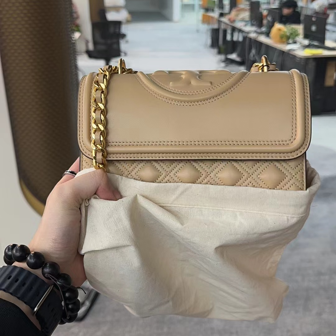 99新 Tory Burch/汤丽柏琦 【桔夕李漂亮】B12 TB单肩包奶茶色