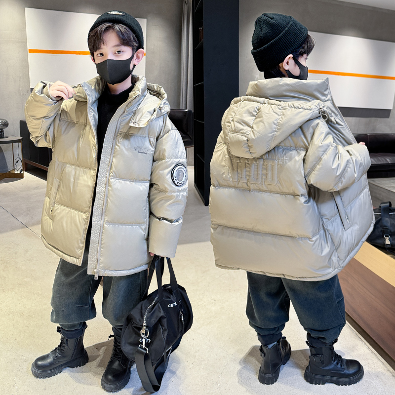 男童羽绒服冬季2023中大儿童装加厚免洗炸街男孩大童冬装保暖外套