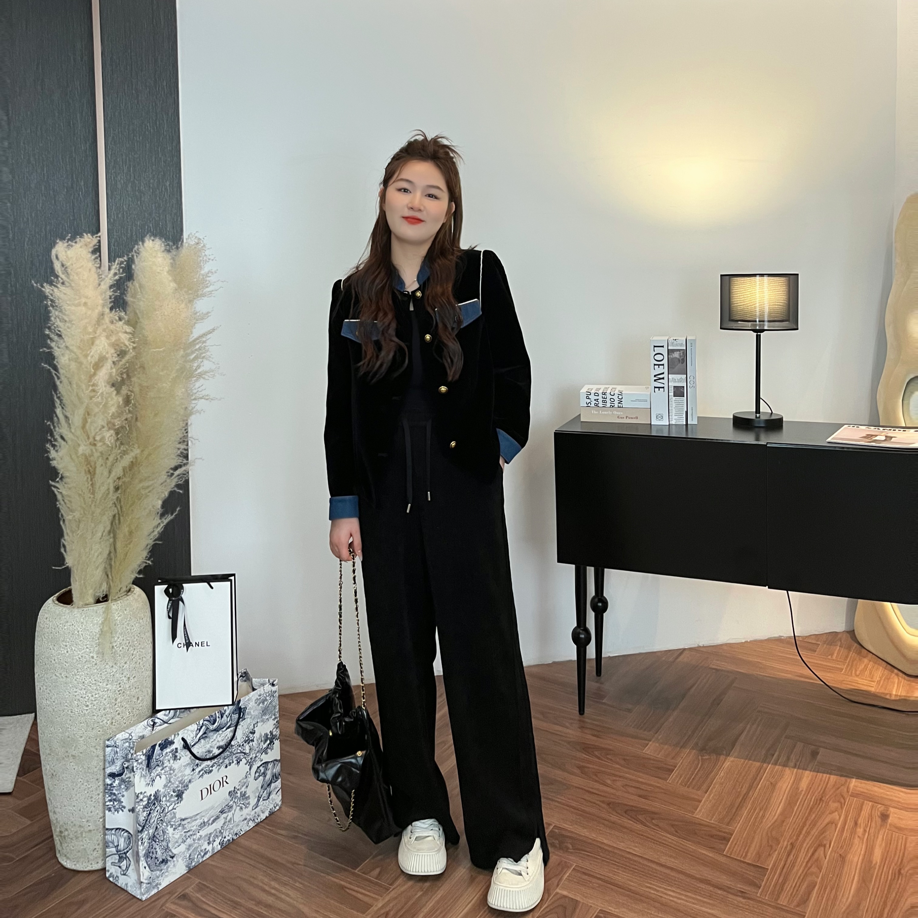 NANXU/楠序源子微胖女装 2023秋装气质休闲小众高级感外套YZ10119