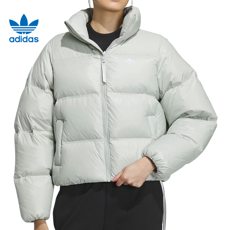 阿迪达斯三叶草羽绒服女款冬季运动休闲舒适保暖羽绒服外套IK2798